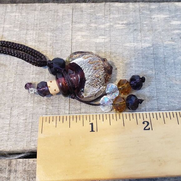 PURPLE Glass Bottle Beaded Necklace - Picture 5 of 6